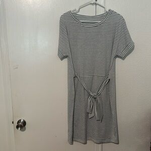Brand new never worn gray and white striped dress